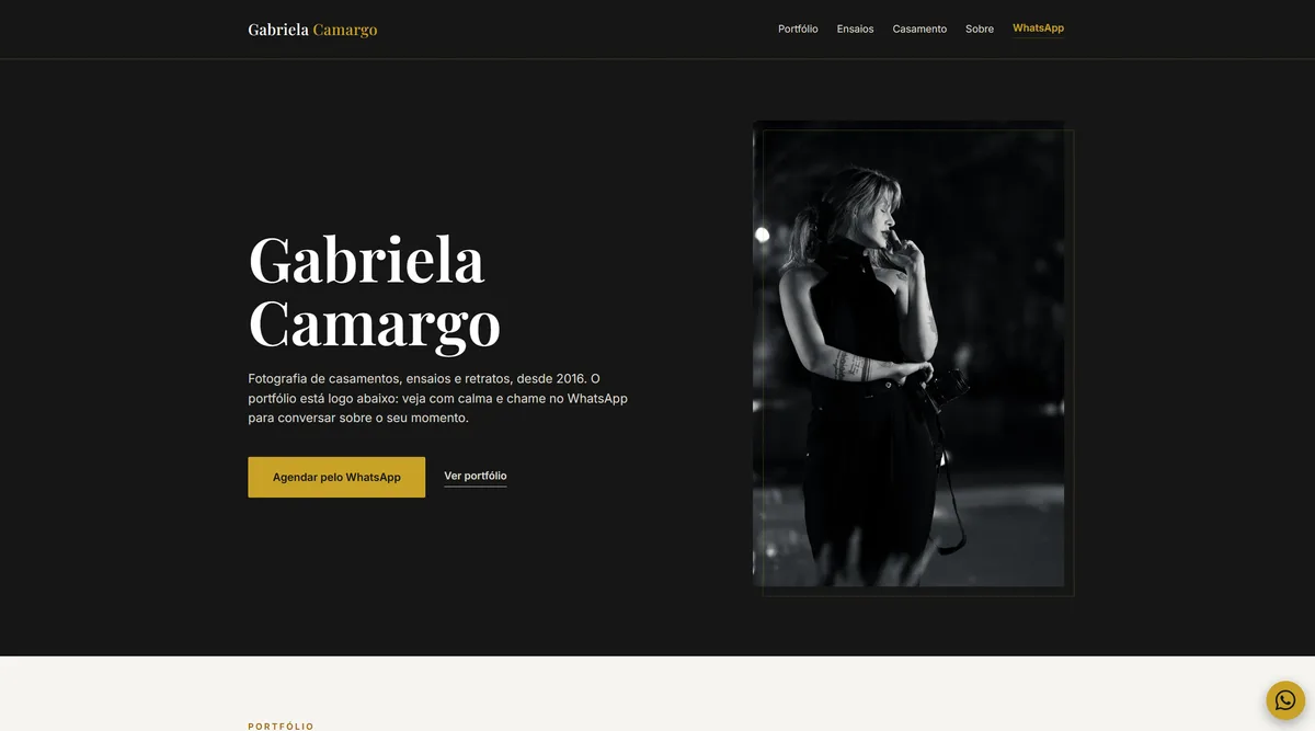 Site de Gabriela Camargo, fotógrafa em Goiânia